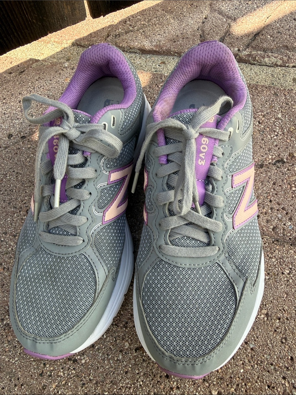 New Balance Gray and Lavender Women's Athletic Sneakers